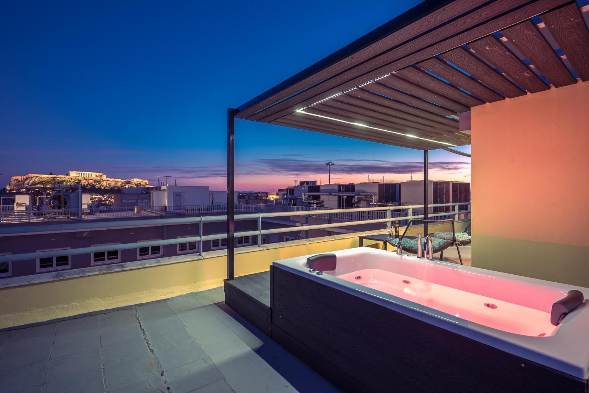 Acropolis View Mini Sky Suite & Hot Tub Atena Exterior foto